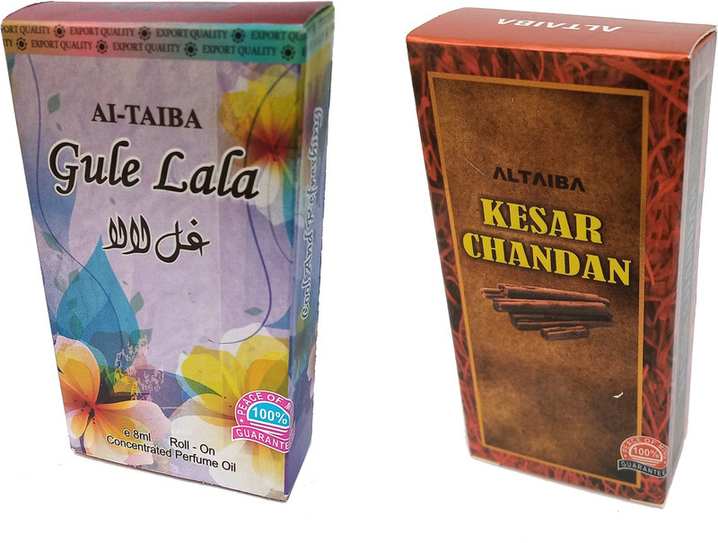 Altaiba Gule Lala 8ml and Kesar Chandan 6ml Combo Pack Attar Alcohol Free Pack of 2 Floral Attar(Floral)