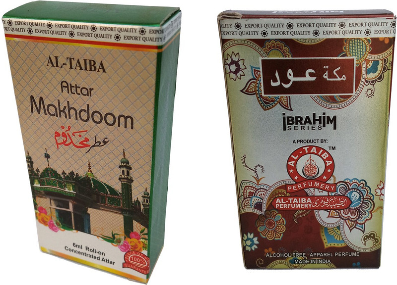 Altaiba Makhdoom 6ml and Makka Oud 8ml Combo Pack Attar Alcohol Free . Floral Attar(Floral)