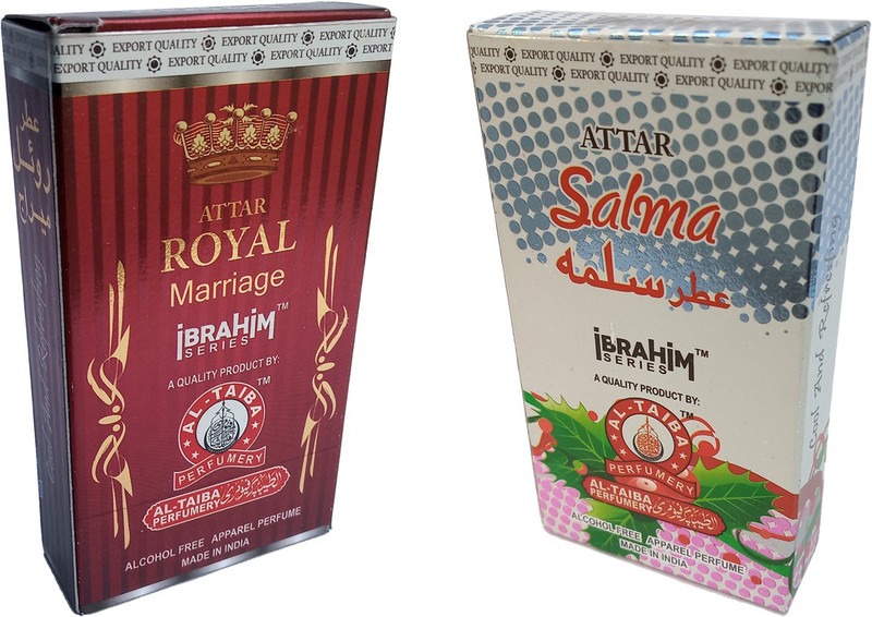 Altaiba Royal Marriage 8ml and Salma 6ml Ibrahim Series Combo Pack Attar Alcohol Free Pack of 2 Floral Attar(Floral)