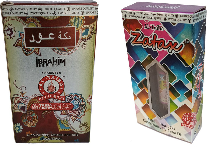 Altaiba Makka Oud 8ml and Zatax 8ml Combo Pack Attar Alcohol Free . Floral Attar(Floral)