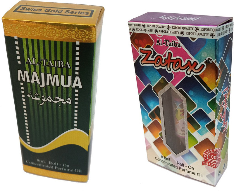 Altaiba Majmua 8ml and Zatax 8ml Combo Pack Attar Alcohol Free . Floral Attar(Floral)