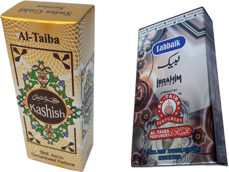 Altaiba Kashish 8ml and Labbaik 8ml Combo Pack Attar Alcohol Free Pack of 2 Floral Attar(Floral)