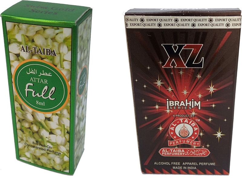 Altaiba Full 8ml and XZ 8ml Combo Pack Attar Alcohol Free Pack of 2 Floral Attar(Floral)