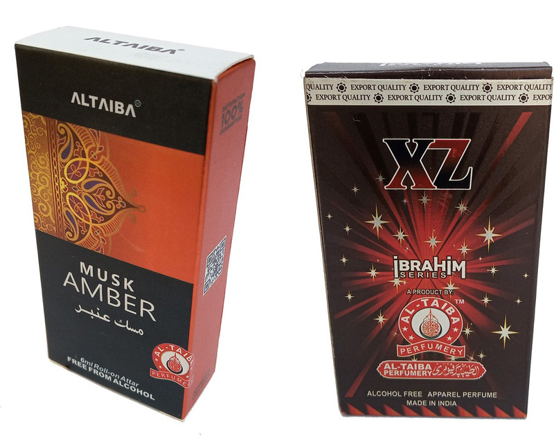 Altaiba Musk Amber 6ml and XZ 8ml Combo Pack Attar Alcohol Free Pack of 2 Floral Attar(Floral)