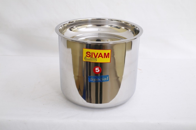 sivam s s cooker container 5 lt (suitable for outer lid 5 lt pressure cooker)  - 1 L Silver Grocery Container(White)