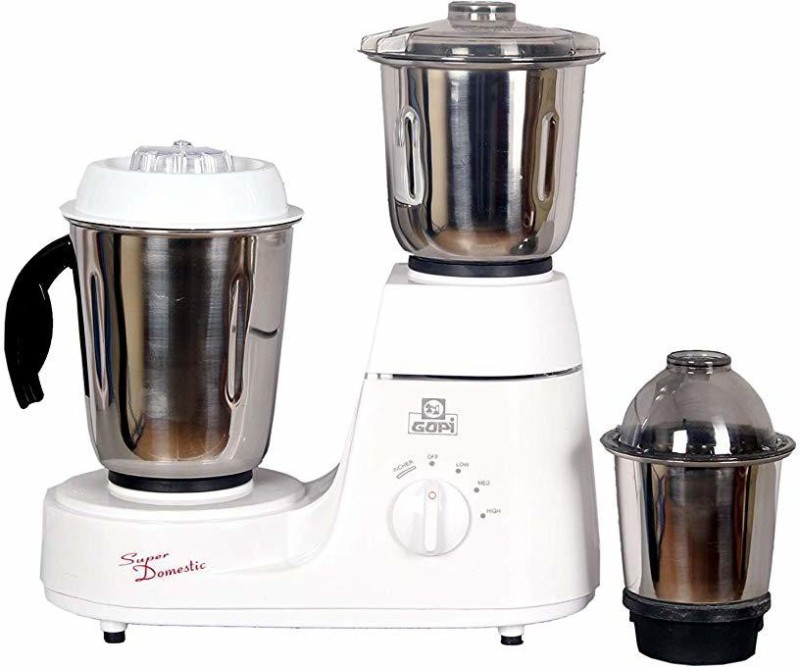 Gopi 3 Jar Super J-3 Mixer Grinder 550 Mixer Grinder(White, 3 Jars)