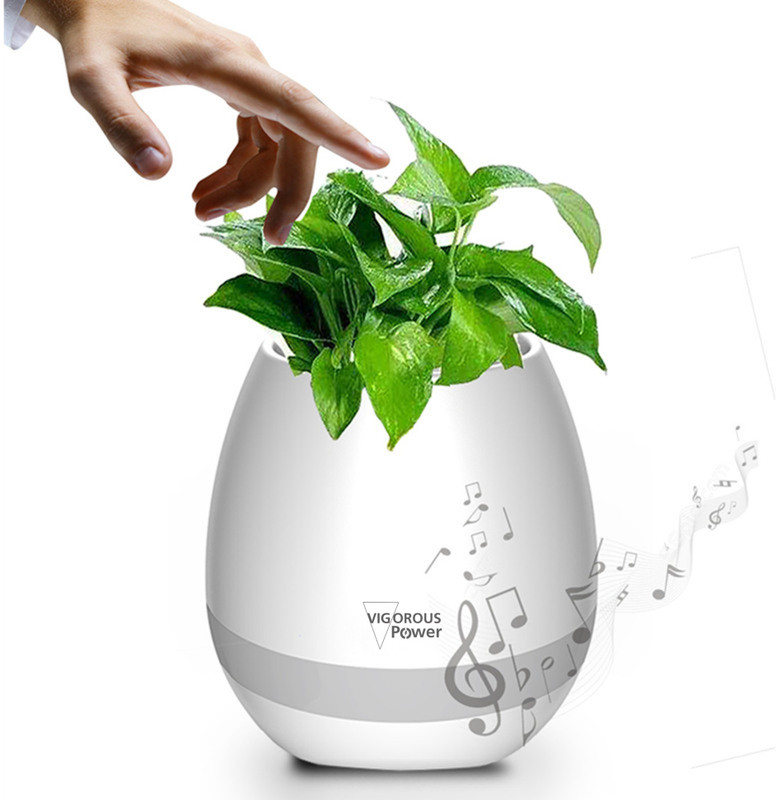 vigorous power Music Flower Pot Bluetooth Speaker & LED Night Light/Smart Plant Pot (White) 15 W Bluetooth  Speaker(White, Mono Channel)