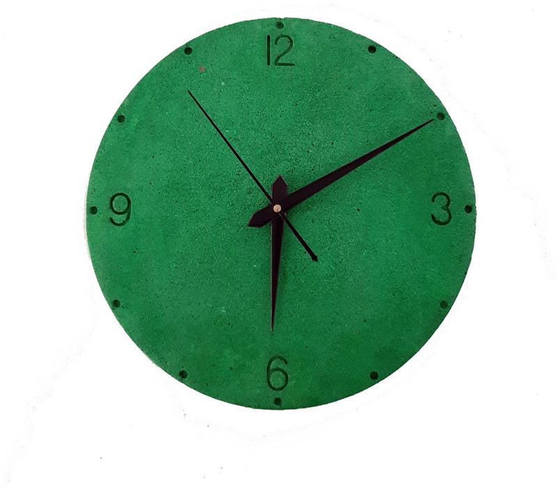 gwoss Analog 26.5 cm X 2.5 cm Wall Clock(Green, Without Glass)