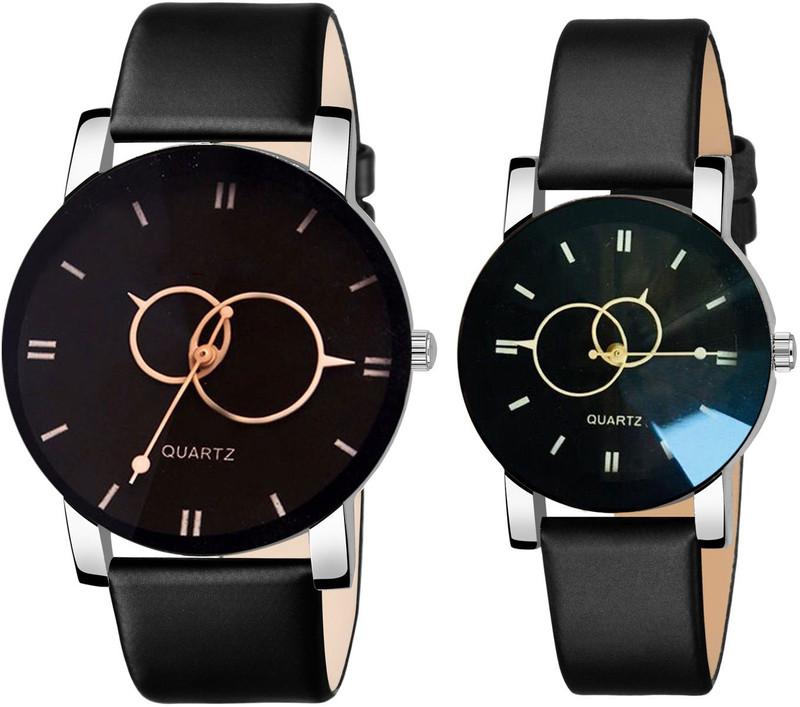 shunya HK519-520 Black Dial Stainless Steel Analog Watch  - For Men & Women