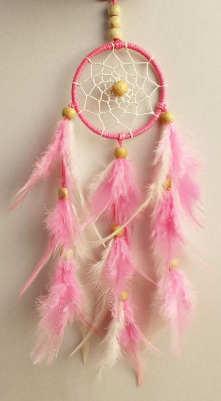 handymandy store Nylon, Wood Dream Catcher(4 inch, Pink, White)