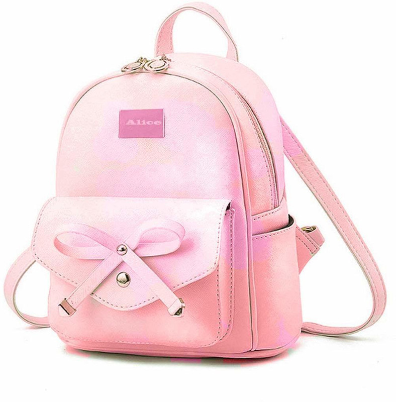 redlicchi Fashion Backpack Cute Mini Leather Backpack Purse for Women Waterproof Multipurpose Bag(Pink, 7 L)
