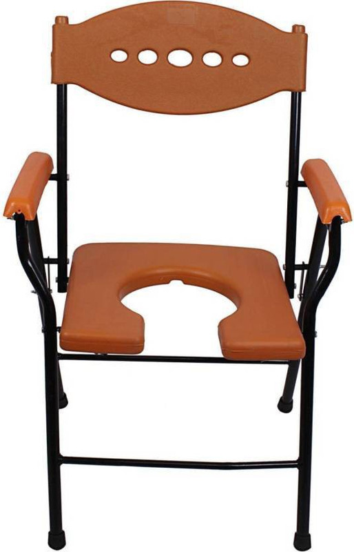 KDS SURGICAL Folding Commode Portable Toilet Seat -Potty and Commode Chair for Adult Patients Commode Chair(Orange, Black)