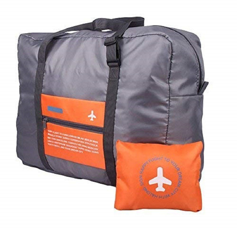 helly Polyester Lightweight Foldable Waterproof Shoulder Organizer Storage Duffel Strolley Bag(Orange)
