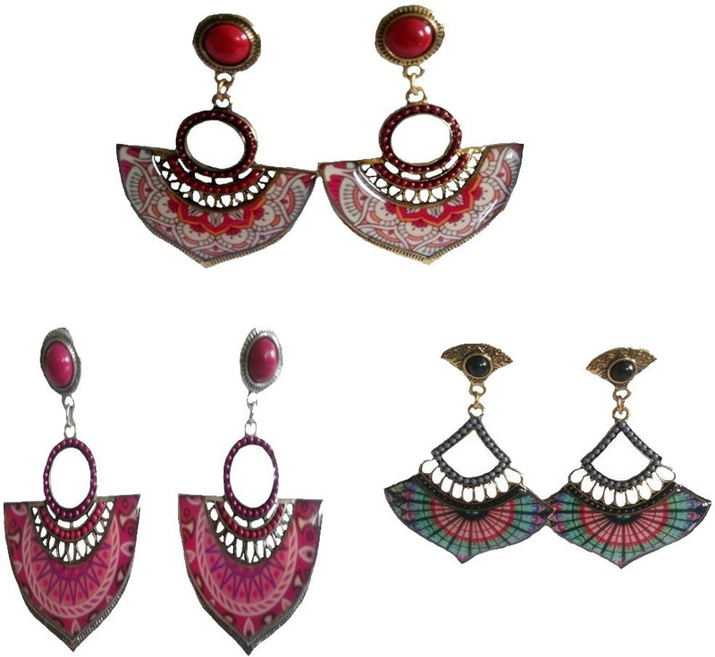 vrcraftsgallery WOMENS EARRINGS COMBO OF THREE Alloy Drops & Danglers