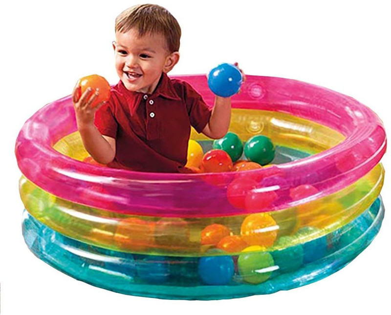 VW Classic 3-Ring Baby Ball Pit Inflatable Swimming Pool(Multicolor)