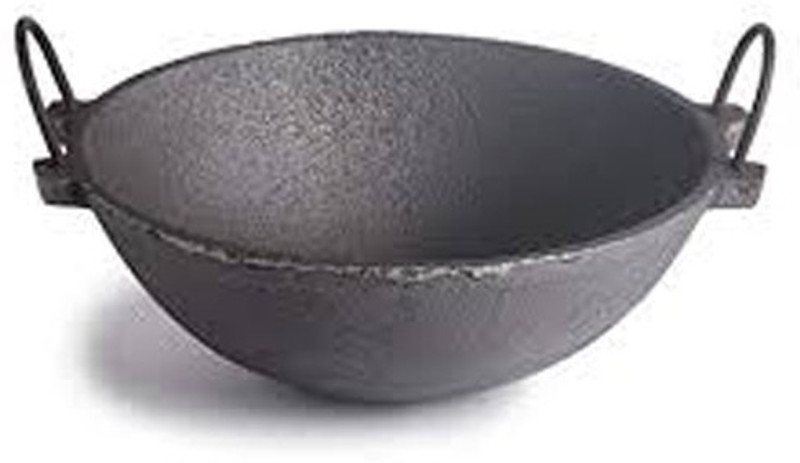 tirumalakitchenware Cast Iron Kadai(1.2kg,7-inch,Black) Kadhai 22 cm(Cast Iron)