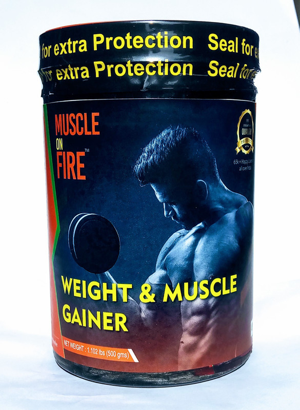 muscle on fire weight & muscle gainer protein supplement powder Weight Gainers/Mass Gainers(0.5 kg, BANANA)