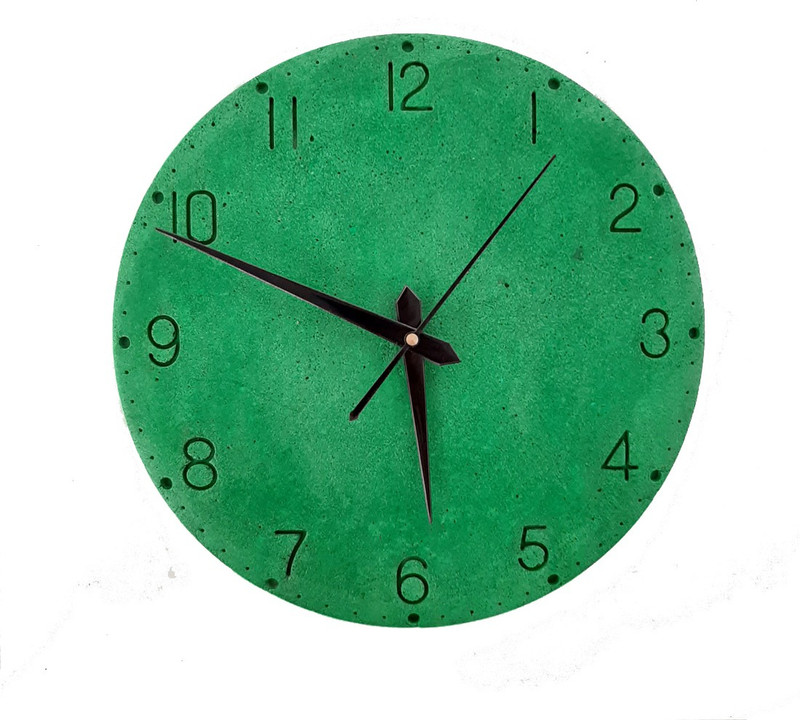 gwoss Analog 26.5 cm X 2.5 cm Wall Clock(Green, Without Glass)
