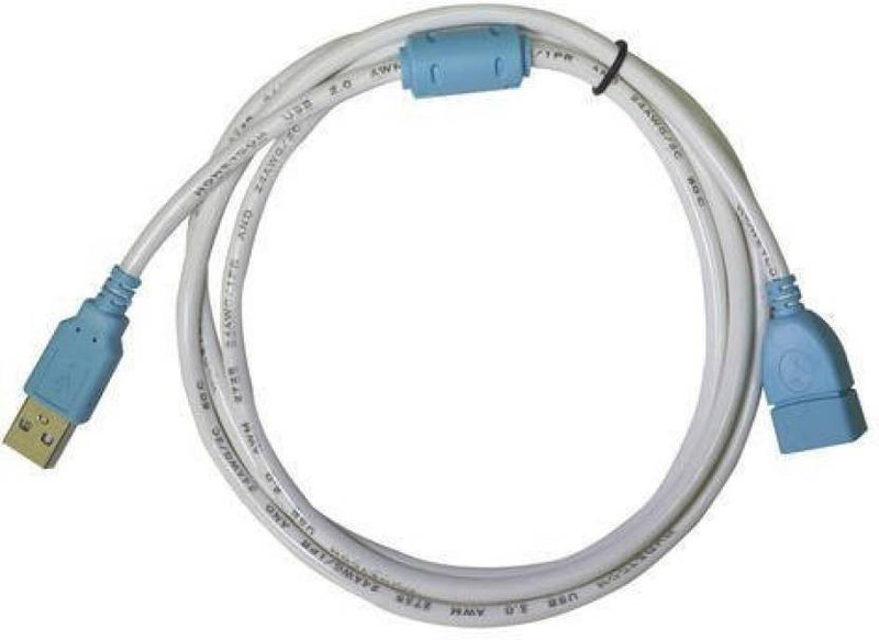 kebilshop USB 2.0 Male To female 1.5m USB Extension Cable. Reversible USB 2.0(Compatible with Computer,Laptop,TV, White, Sync and Charge Cable)