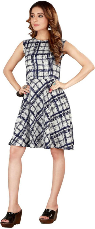 sky vision creation Women Skater Multicolor Dress