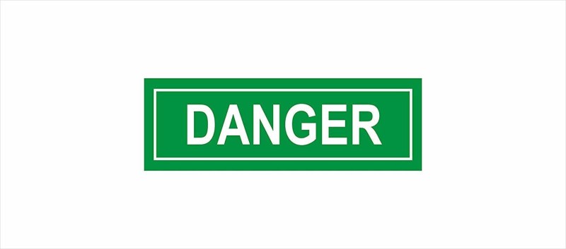 G&G Generic Danger-Sign Board,3Mm Thickness,Acralic Sheet Material with Vinyl Cutting-(Green) Emergency Sign