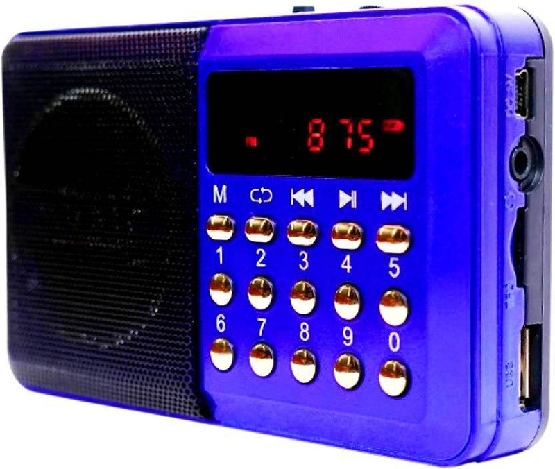 CRETO OD-SM305 Multimedia Speaker with Rechargeable Lithium Battery Support Headphone Out & USB FM Radio(Blue)