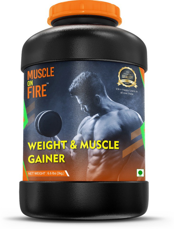 muscle on fire weight & muscle gainer protein Weight Gainers/Mass Gainers(3.25 kg, CHOCOLATE)