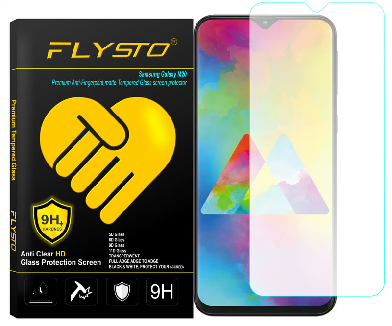 flysto Edge To Edge Tempered Glass for flysto premium Anti-Fingerprint matte Tempered Glass screen protector for samsung galaxy m 20 ( MATTE Glass )