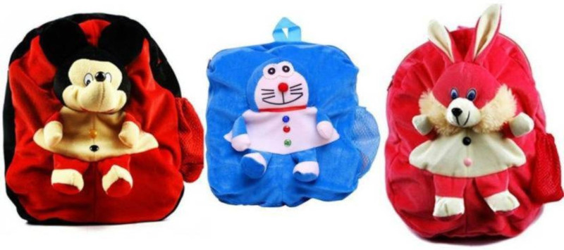 regallo Set Of 3 School bags Bunny, Mickey & Doremon  - 39 cm(Multicolr)