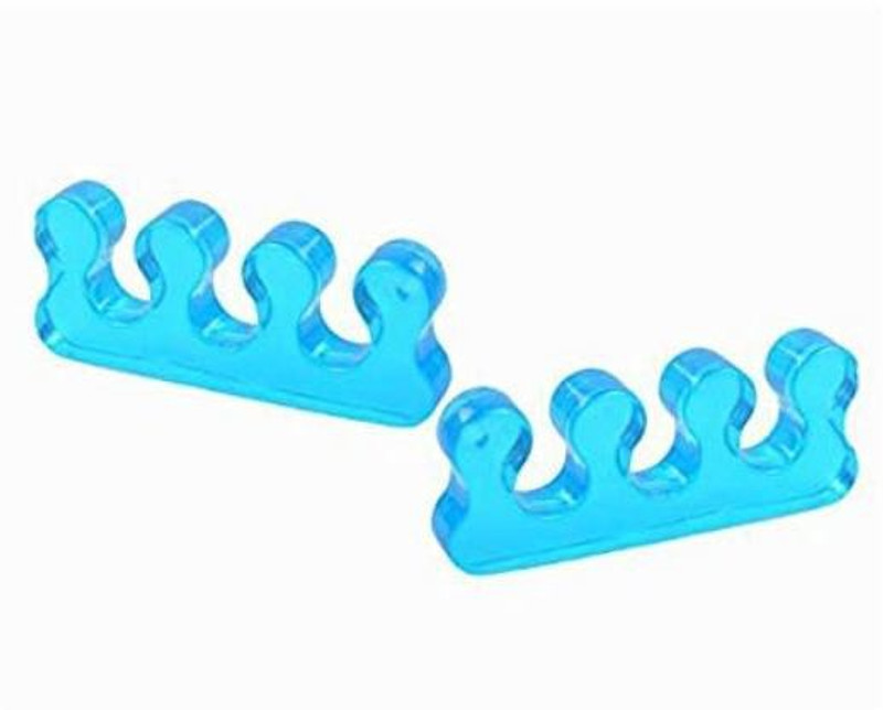 AlexVyan 1 Pair Certified Blue Universal Size Silicone Gel Foot Fingers Toe Separator 1 Pair Orthopedic Foot Protector Adjuster Hallux Valgus Guard Thumb And Finger Seperator- For Nail Art Yoga Women Men Boy Girl Senior(Pack Of 2)