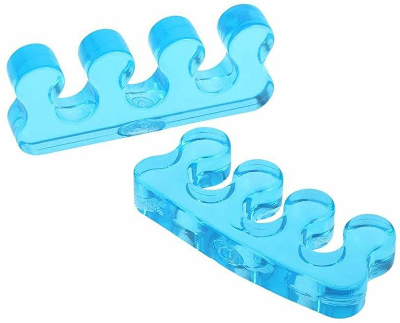 AlexVyan 1 Pair New Certified Blue Silicone Gel Foot Fingers Toe Separator(Pack Of 2)
