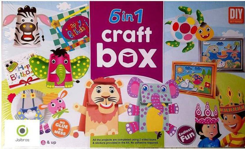 dg sport Craft activity box for kids with paper puppets, picture crafting, greeting