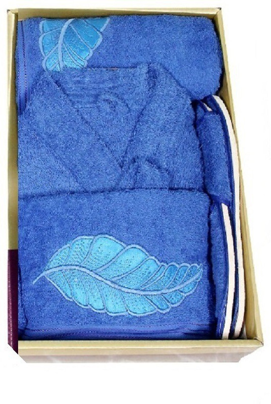 kajal enterprises Blue Free Size Bath Robe(1 Bath Towel, 1 Hand Towel, 1 Bath Gown, 1 Set Bath Sleeper, For: Women, Blue)