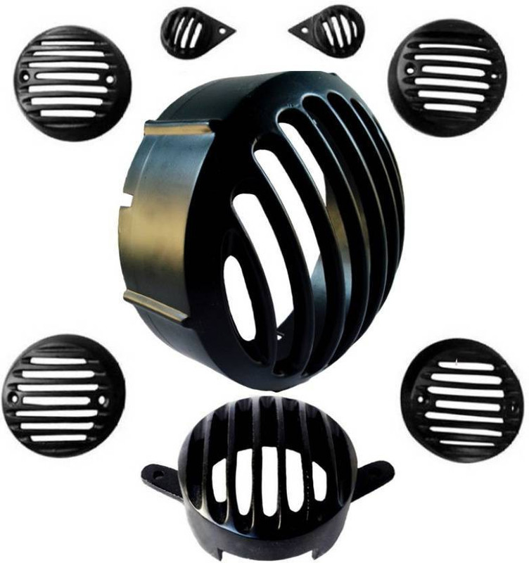 Torq CL Heavy Metal Series Bike Headlight Grill(Black)