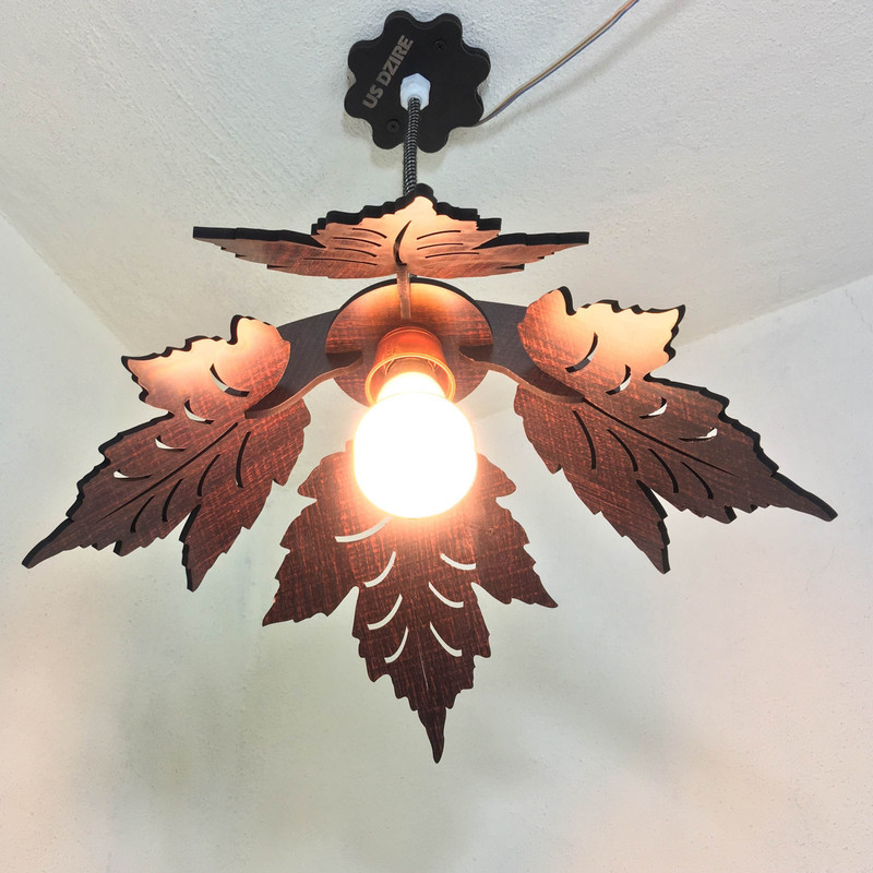 US DZIRE ™ 155 Fancy Wooden Ceiling Lights,Hanging Lamps,( With Gold Bulb )Ceiling Lamp pendant lamp shade For Living Room,Bedroom,Lobby,office,Restaurant,Dining Hall,Home decoration,Study Room Pendant Lamp Ceiling Lamp(Brown)