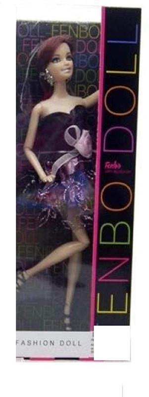 nshiva Doll with Purple and Black Dress (1piece Dress)(Black)