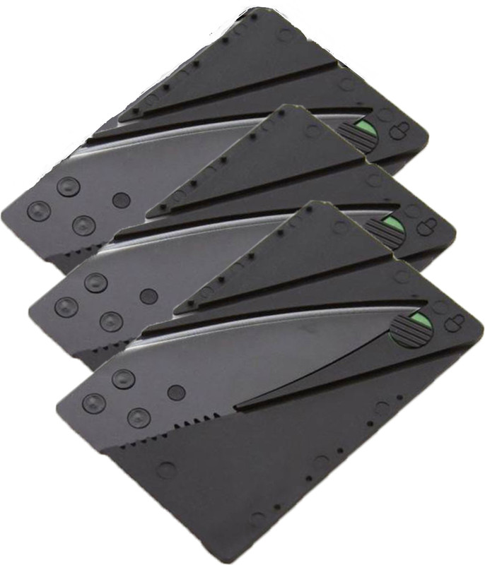 aryshaa Multi-Purpose Credit Card Size Wallet Pocket Knife (Pack of 3) Knife, Pocket Knife, Knife(Black)
