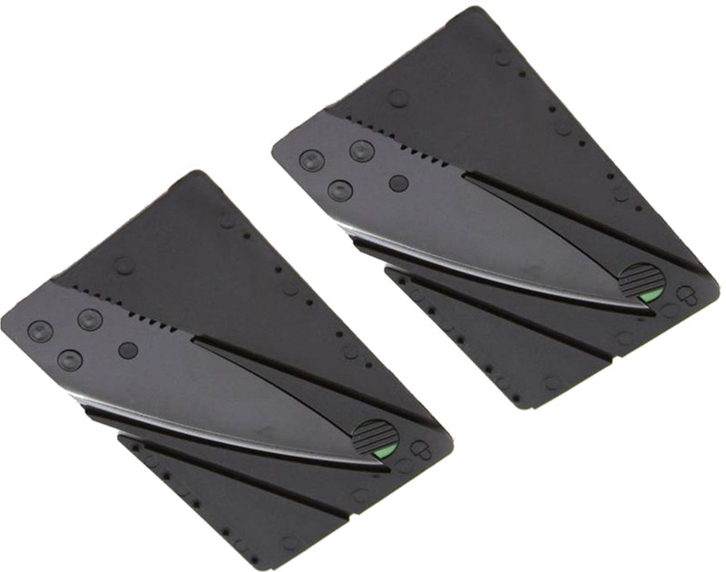 aryshaa Credit Card Size Wallet Pocket Knife Tool (Pack of 2) Multi Tool, Pocket Knife, Campers Knife(Black)
