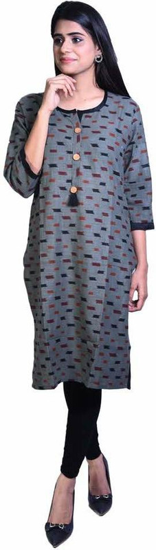 nyari Festive & Party Printed, Graphic Print Women Kurti(Grey)