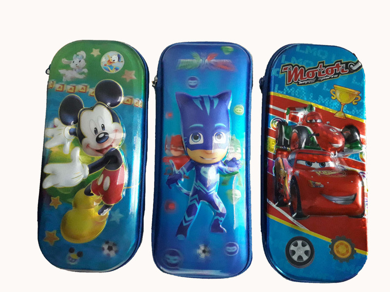 shophills 03 BATMAN,CAR,MICKY Art Plastic Pencil Boxes(Set of 3, Light Green)