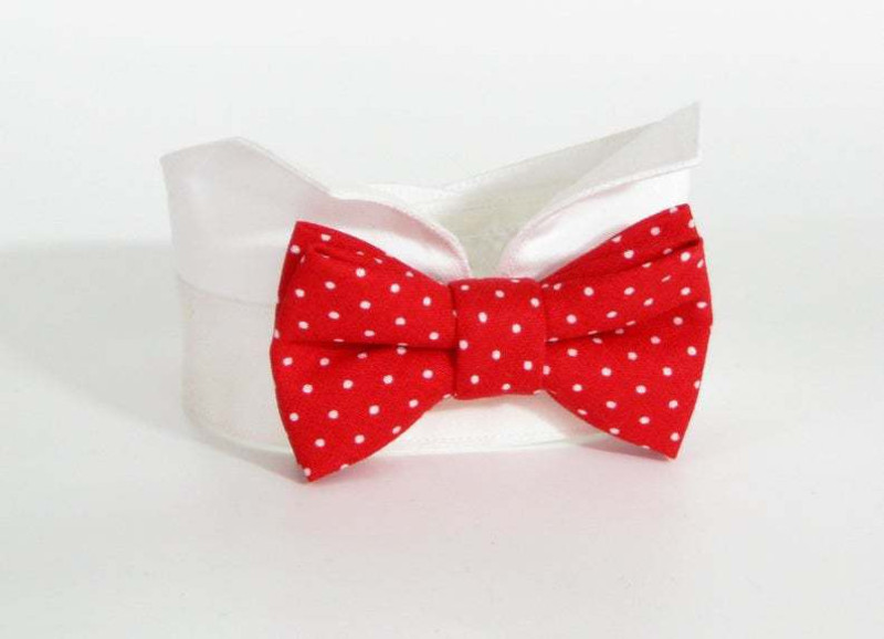 dogmafia Bow Tie, Bandana, Costume, Tuxedo for Dog, Cat(white, red)