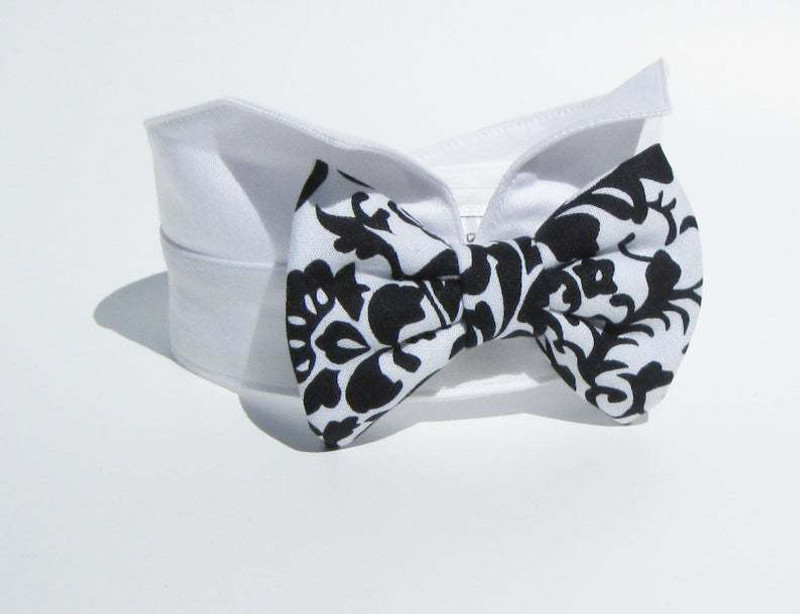 dogmafia Bow Tie for Dog, Cat(WHITE, BLACK)