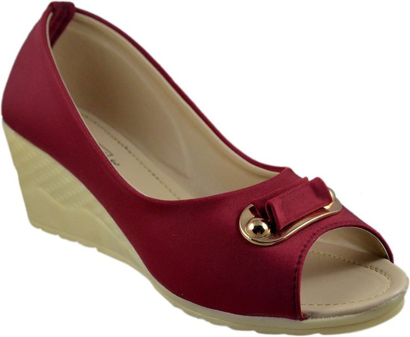 Leatherwood1 Women Maroon Wedges