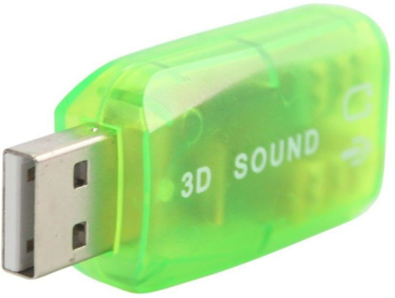 jx2 Adapter 3D Audio Virtual 5.1 Channel USB 2.0 Sound Card(Green)