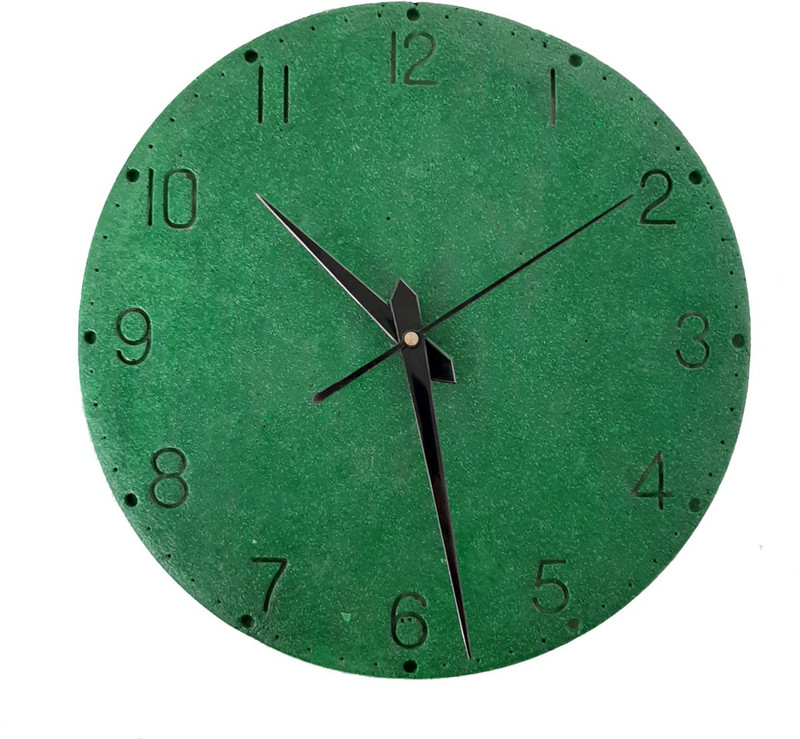 gwoss Analog 26.5 cm X 26.5 cm Wall Clock(Green, Without Glass)