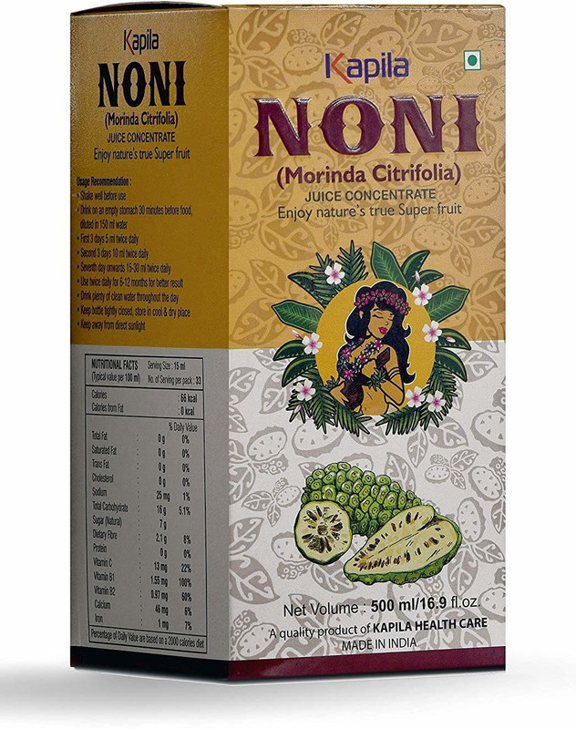 kapila noni Natural and Organic Sugar free Noni Juice , 500 ml(500 ml)