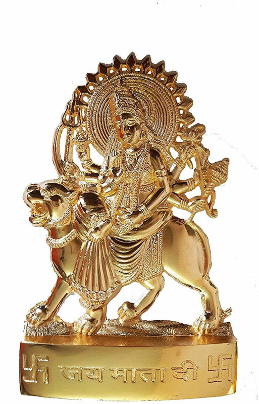 salvusappsolutions Hindu God made Metal Lord Goddess Bhagwan MAA Decorative Showpiece  -  11 cm(Metal Alloy, Gold Plated)