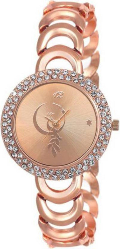 maitra AVI NEW Designer Rose~Golden Studed Diamond Strap Women And Girls Analog Watch - For Girls Analog Watch  - For Men & Women