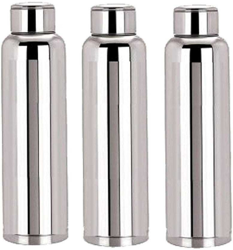 Arihant's Stainless Steel 1000ml Fridge Bottle 1000 ml Steel Bottle(Pack of 3, Silver)