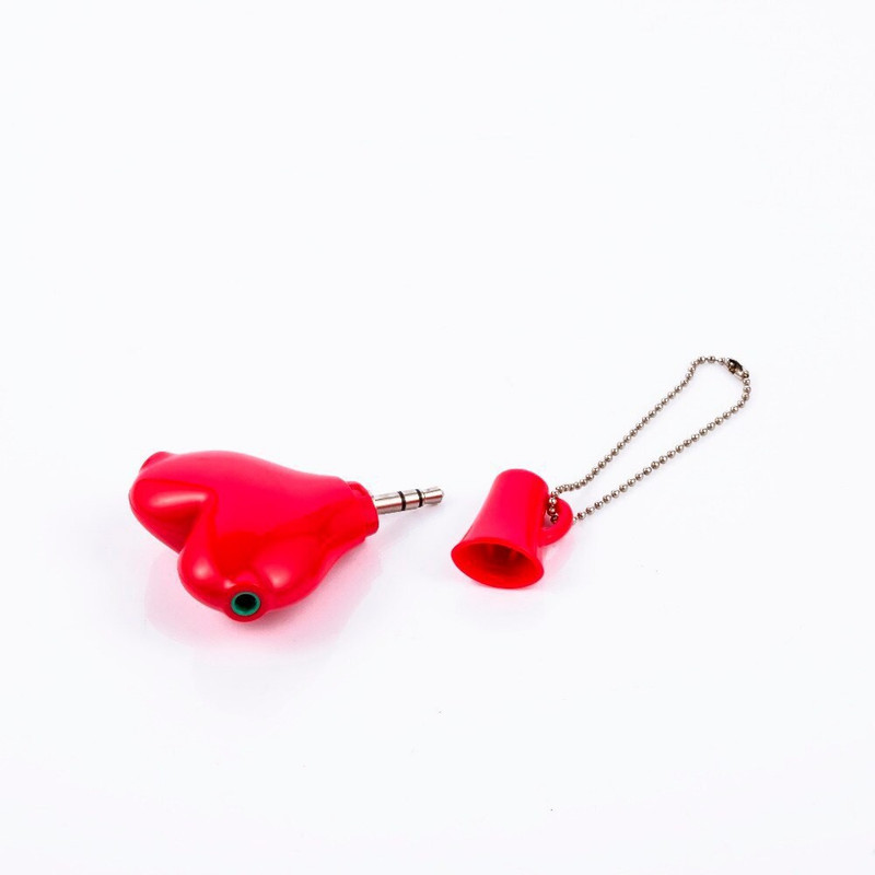 amtfox 3.5mm Stereo Audio Headset Heart Shape Connector Headphone Adapter(Compatible with 3.5mm Stereo Audio Headset connector, Red, Sync and Charge Cable)